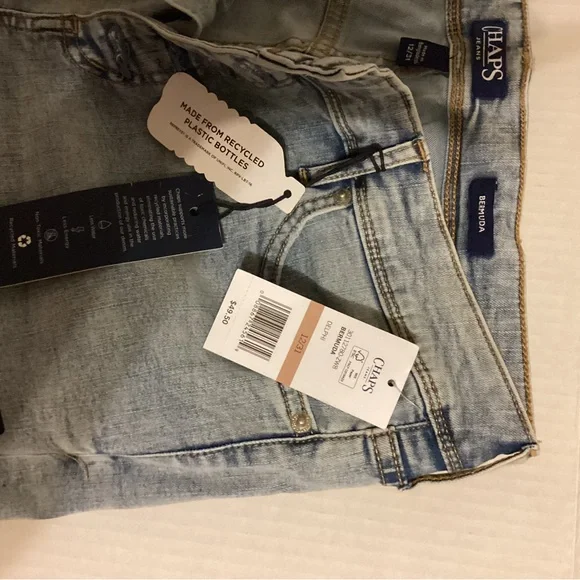 Chaps Denim Cuffed Shorts Bermuda 12/31 button fly - Picture 2 of 6